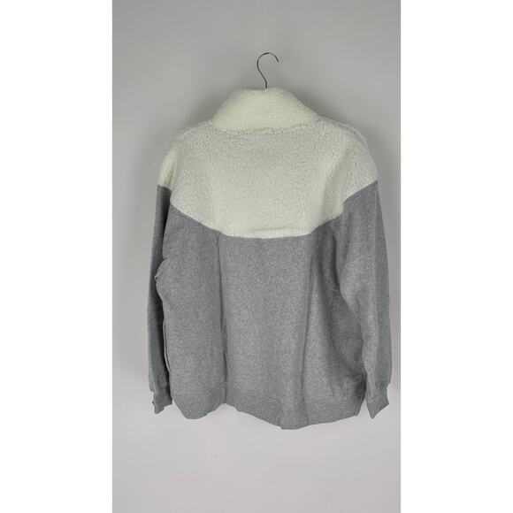 Aerie Hometown Holiday Quarter Zip Fleece Sweatshirt Womens Size Medium Grey New - Picture 6 of 10
